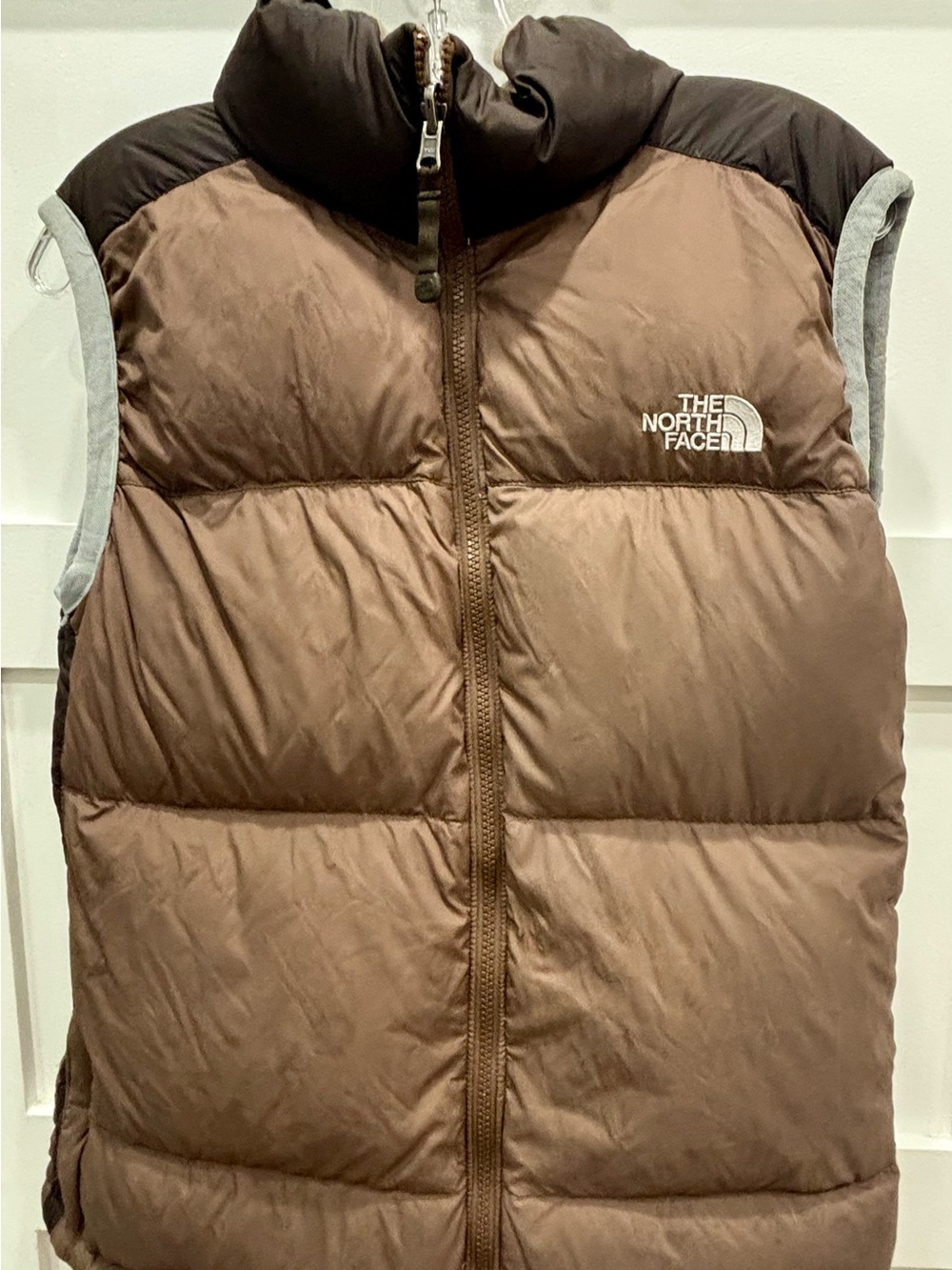 The North Face Brown Quilted Insulated 550 Down Vest Size XL